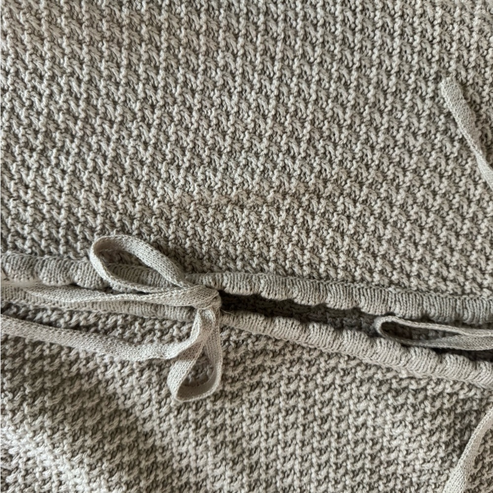 Joie Tie Front Knit Cardigan Sweater Neutral Beige Puff Sleeve Size M NWT - Picture 7 of 7